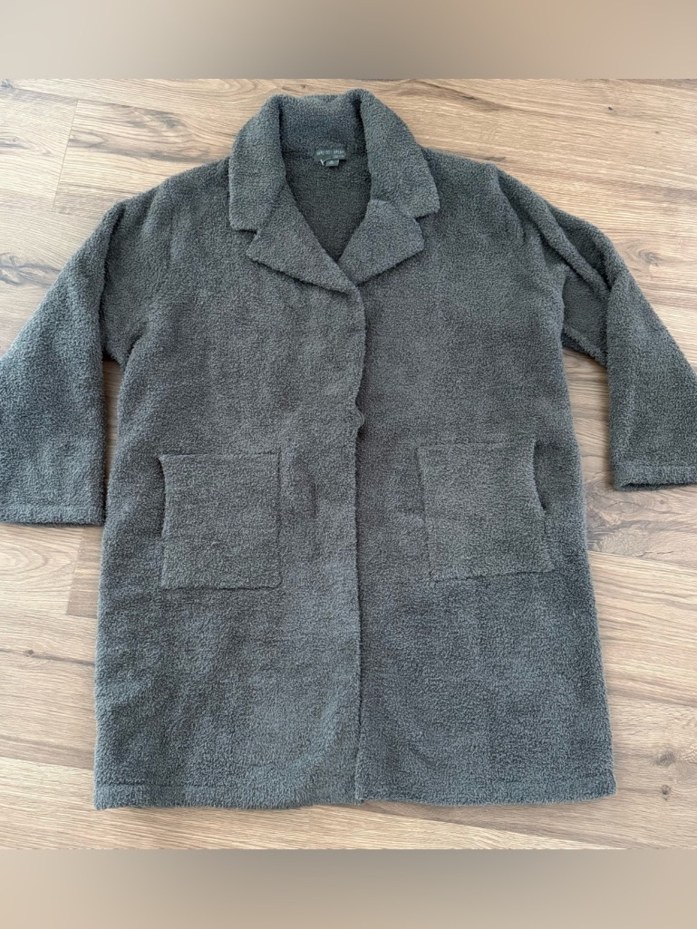 Barefoot Dreams CozyChic Coatigan XL Olive Green Snap Front Pockets NWOT